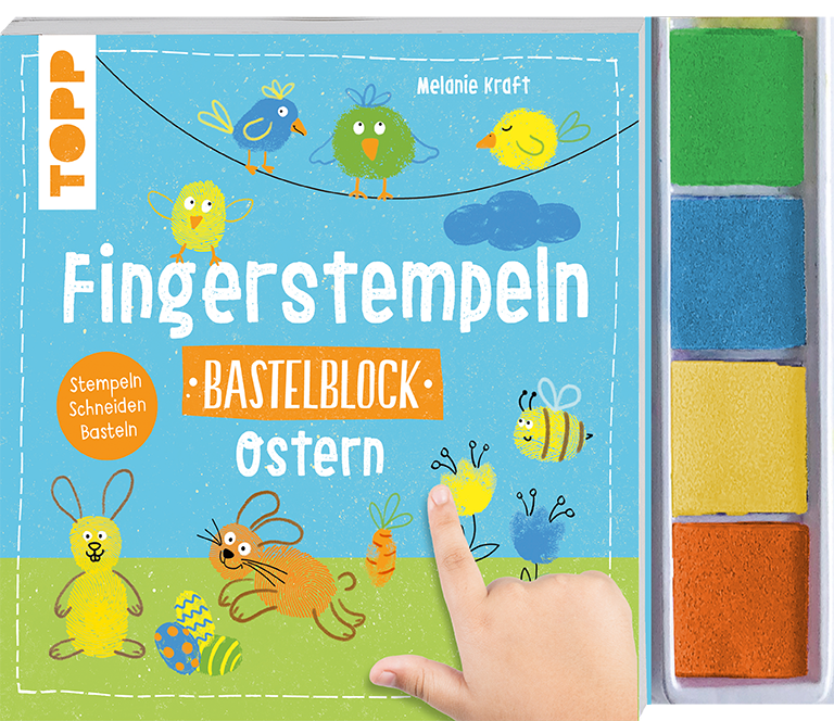Fingerstempeln. Bastelblock Ostern